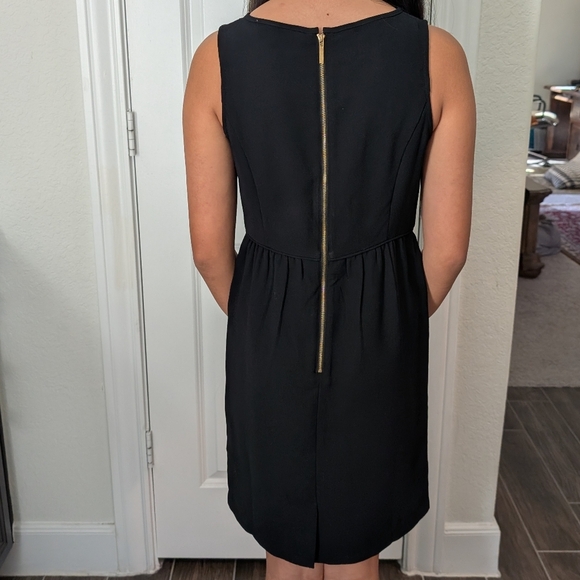 LOFT Gold Yoke Sheath Black Cocktail Dress - Picture 3 of 8